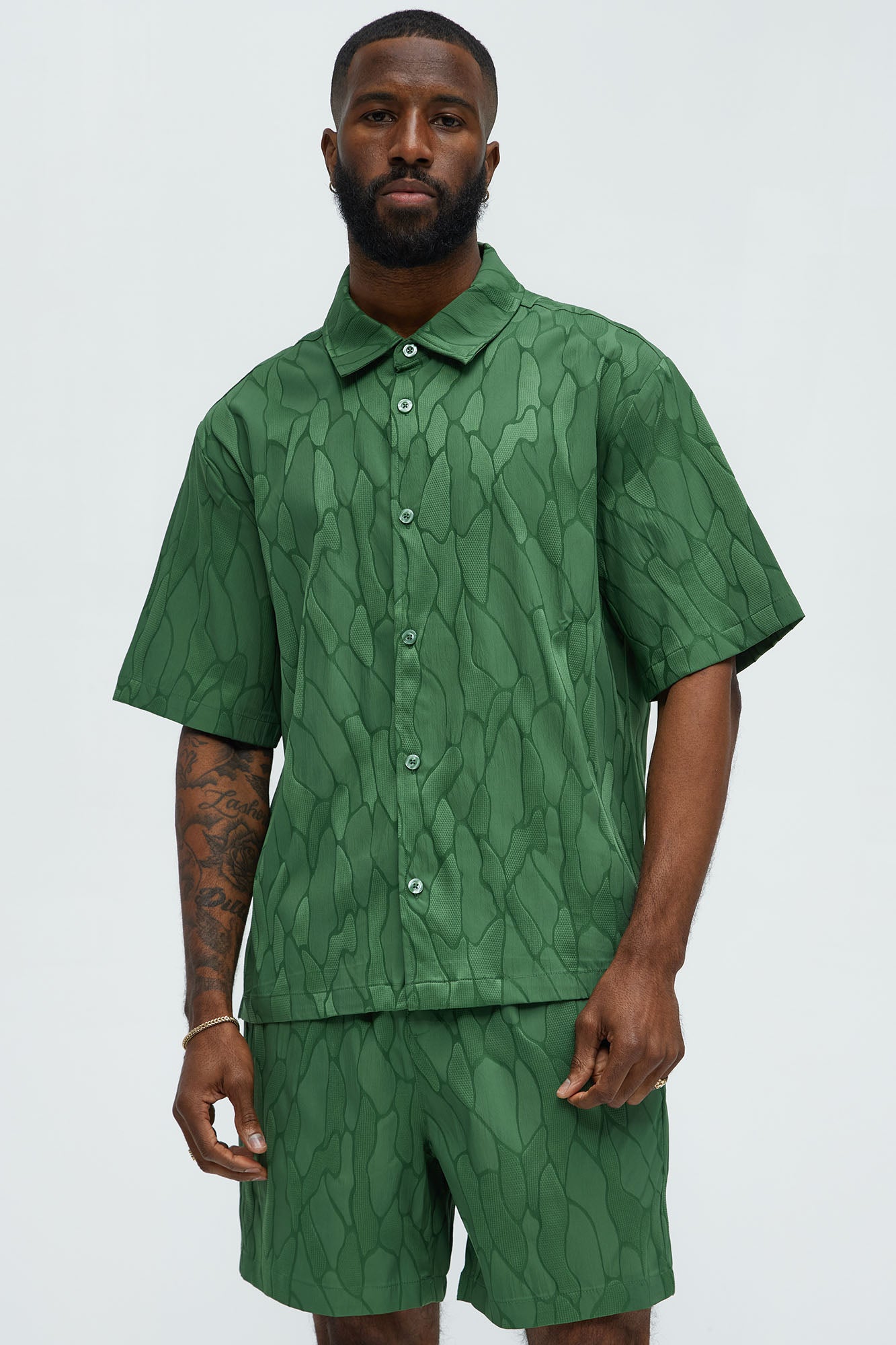 Paving Stone Jacquard Closed Collar Shirt