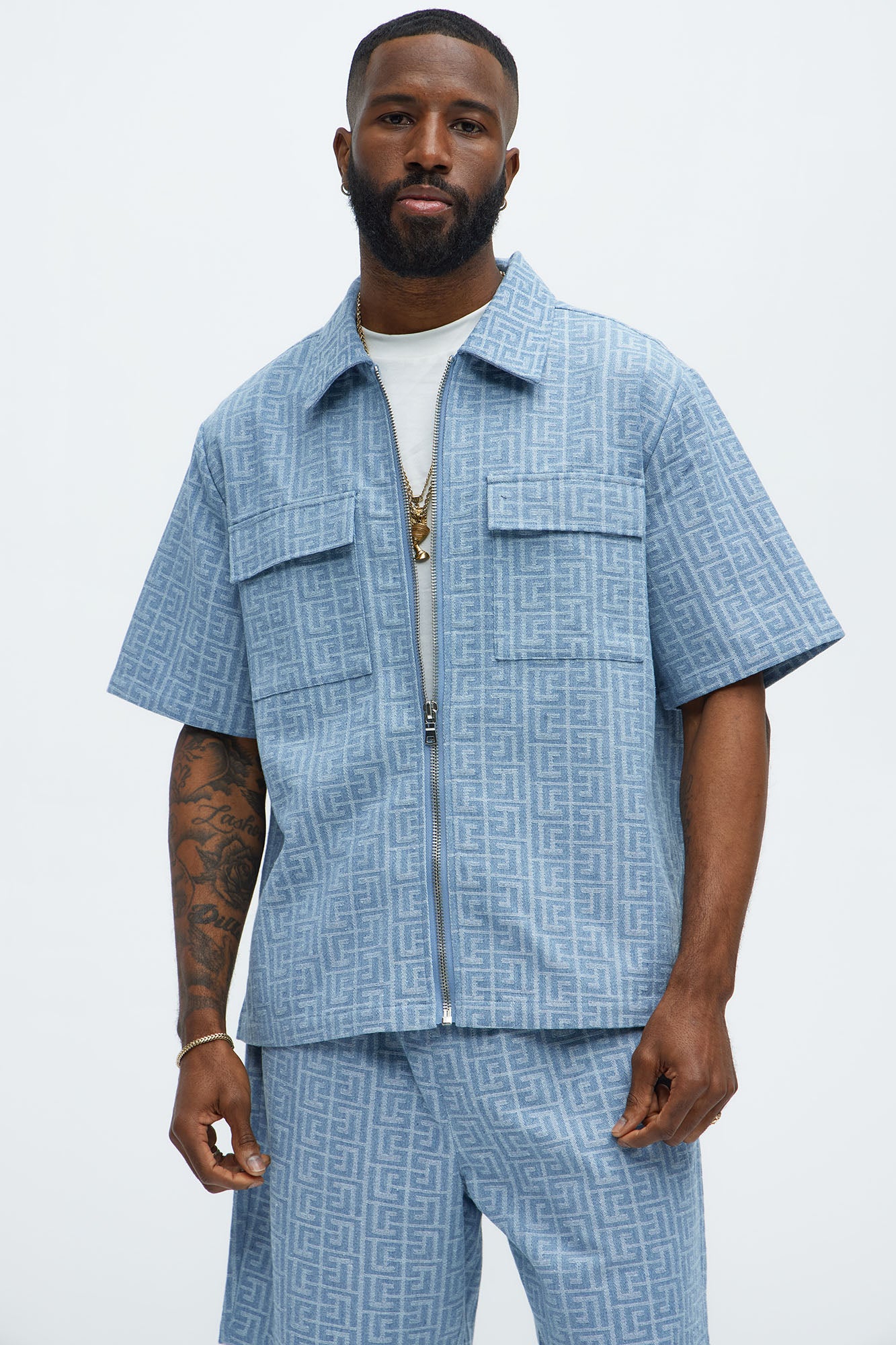 Fallon Jacquard Zip Shirt