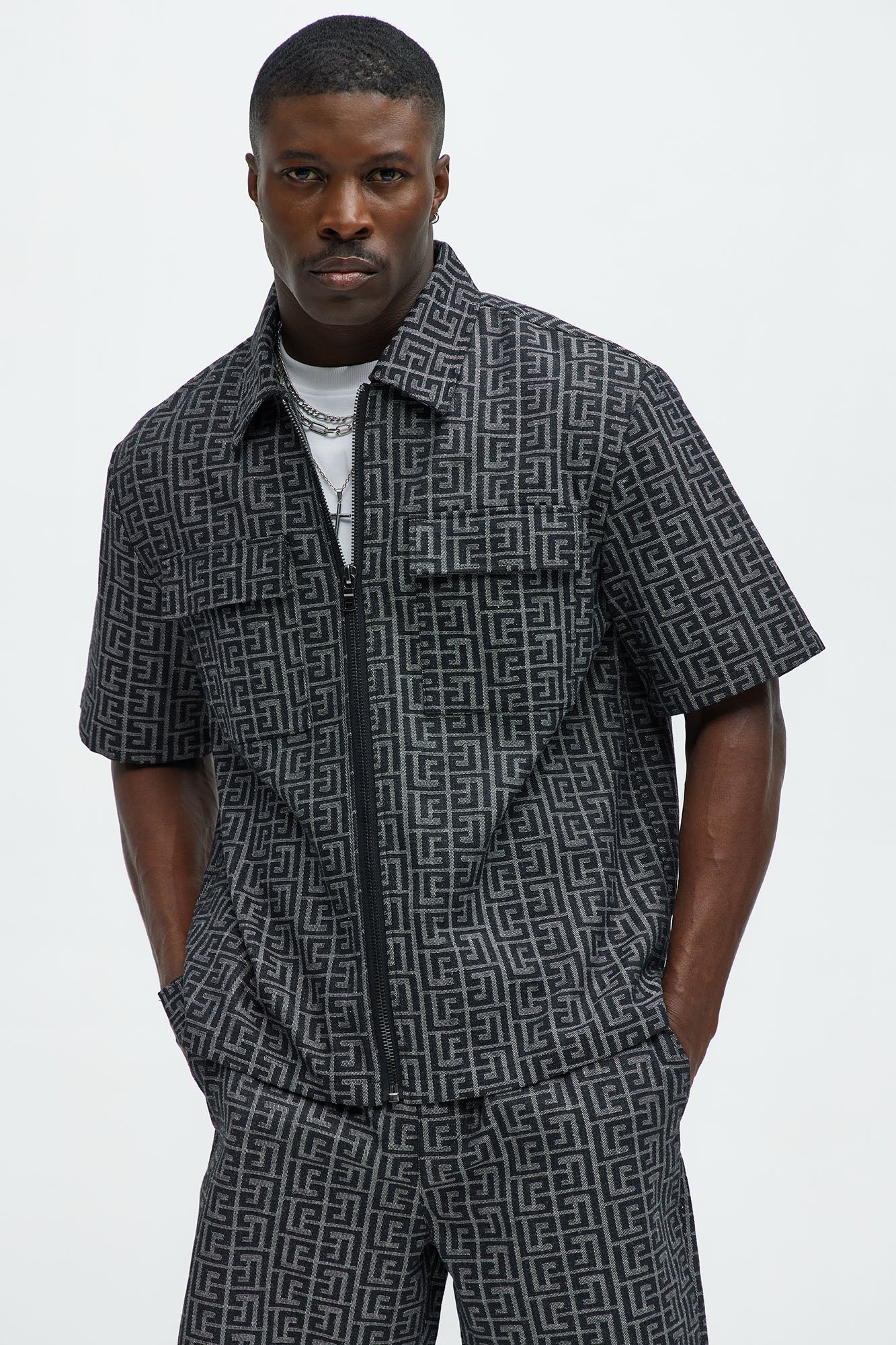 Fallon Jacquard Zip Shirt