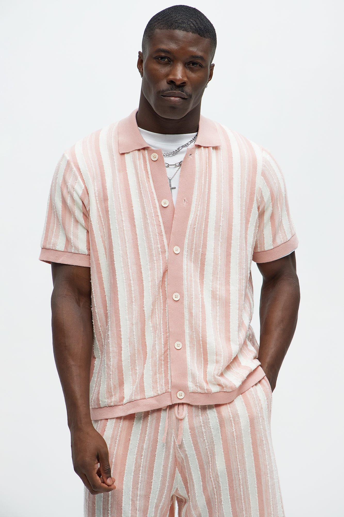 Textured Stripes Knitted Shirt