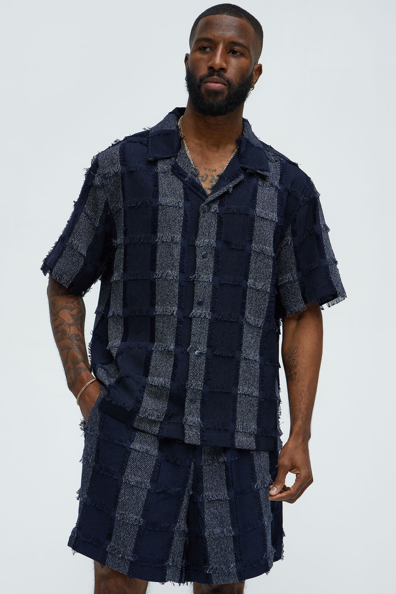 Fray Patchwork Like Shirt