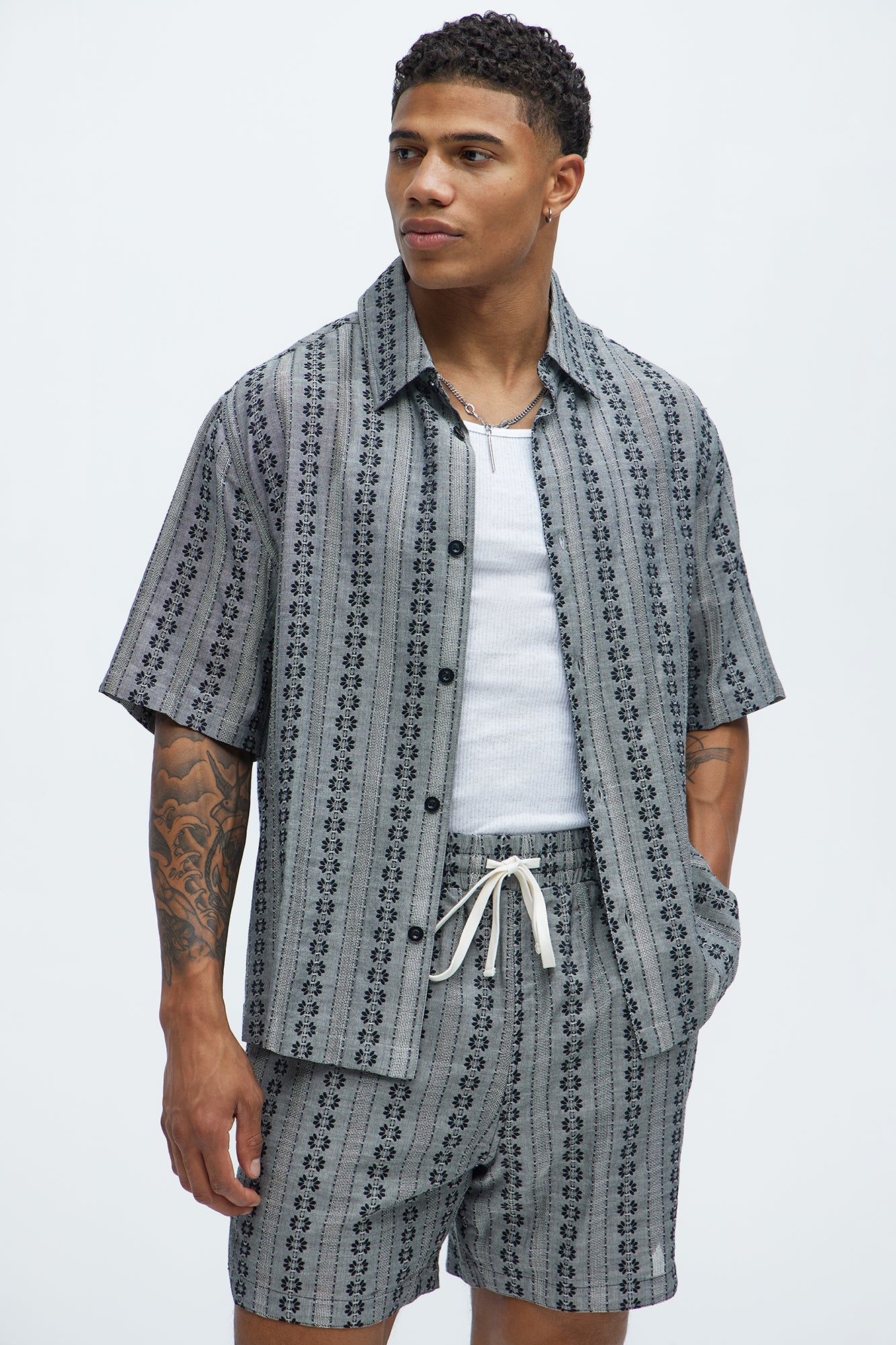Denali Floral Short Sleeve Button Up