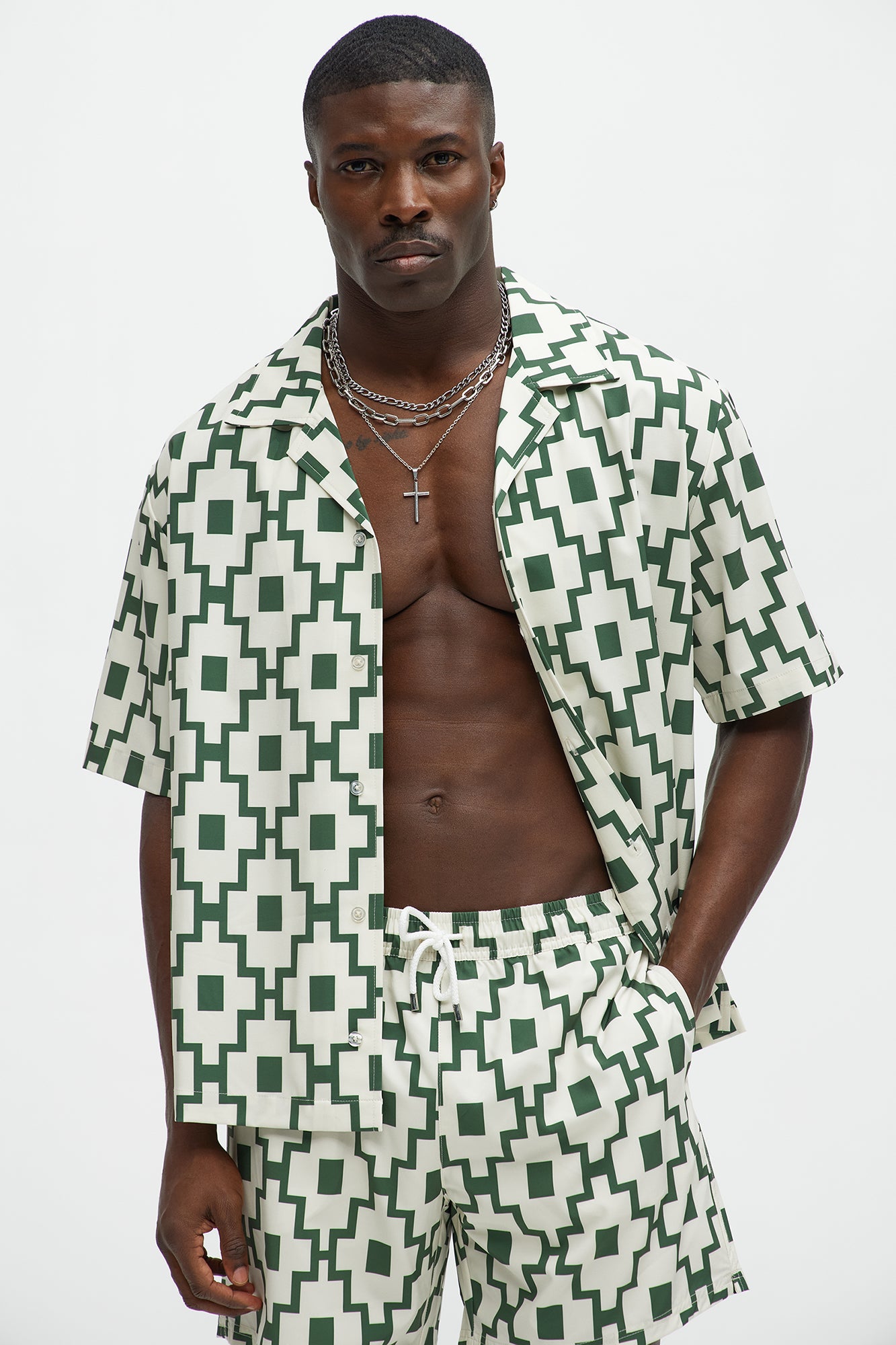 Mosaic Printed Cuban Shirt