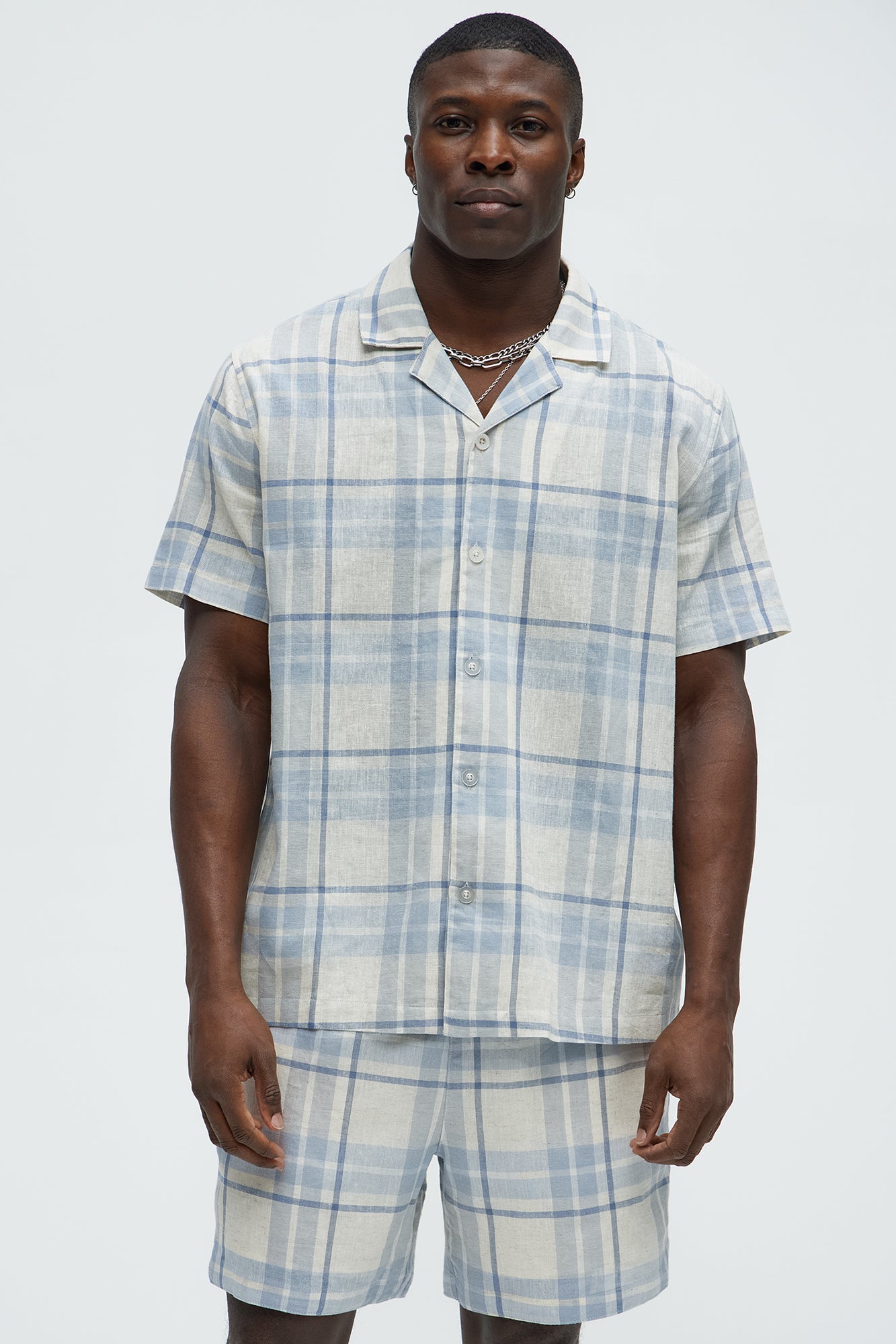 Breezy Cotton Plaid Short Sleeve Button Up