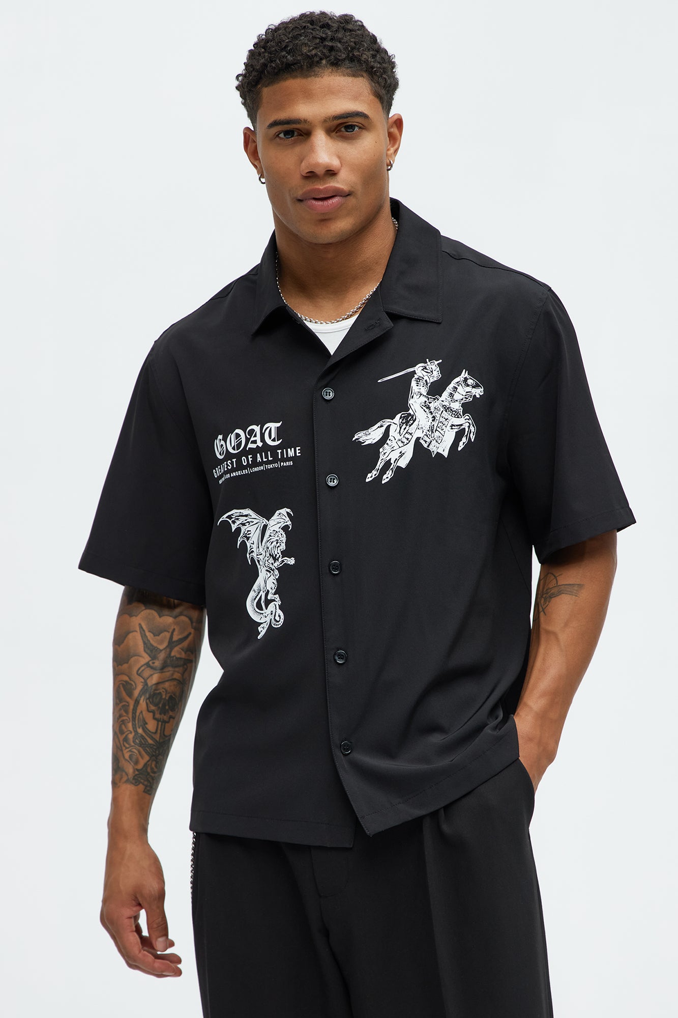 Knight And Gargoyle Full Button Shirt