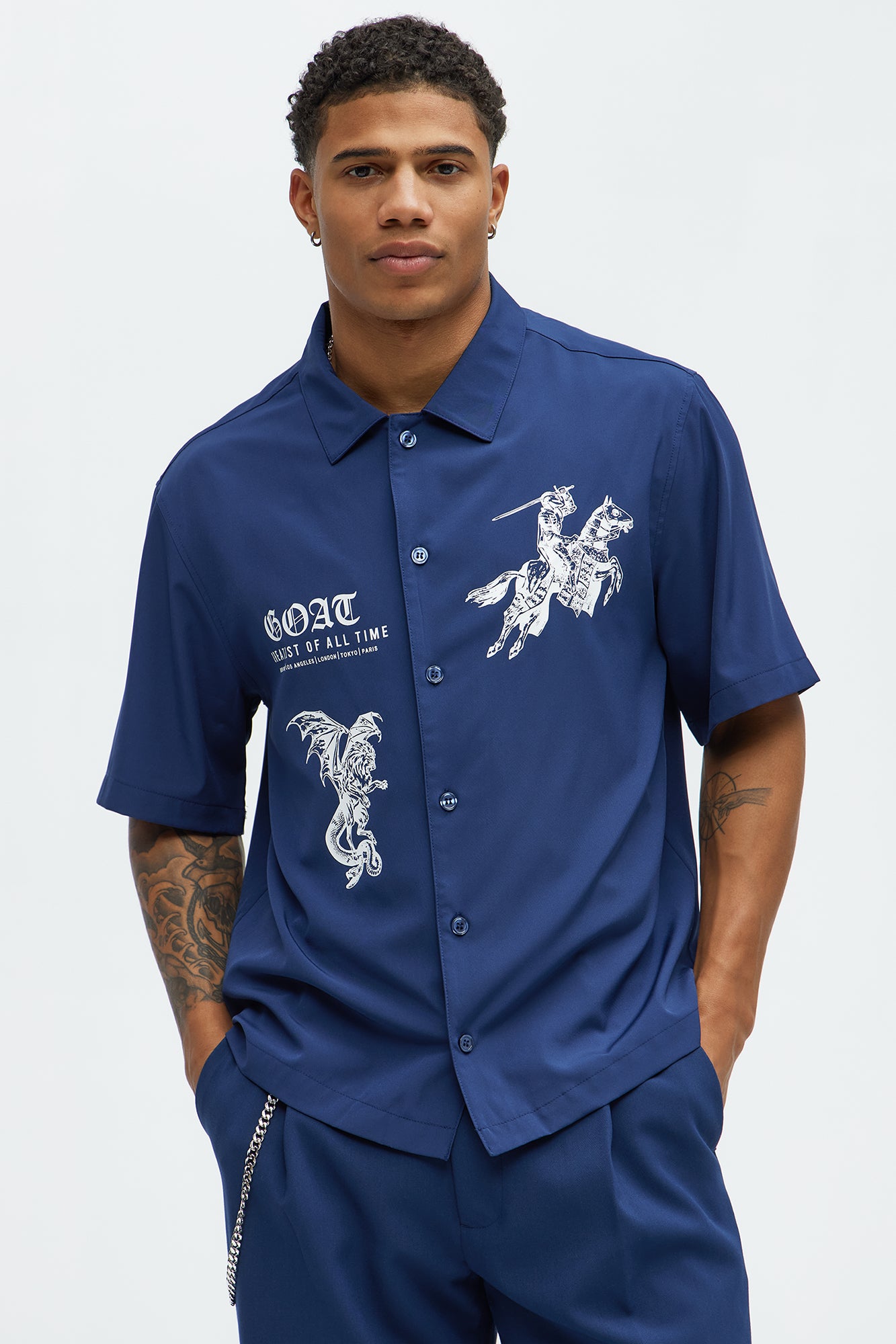 Knight And Gargoyle Full Button Shirt