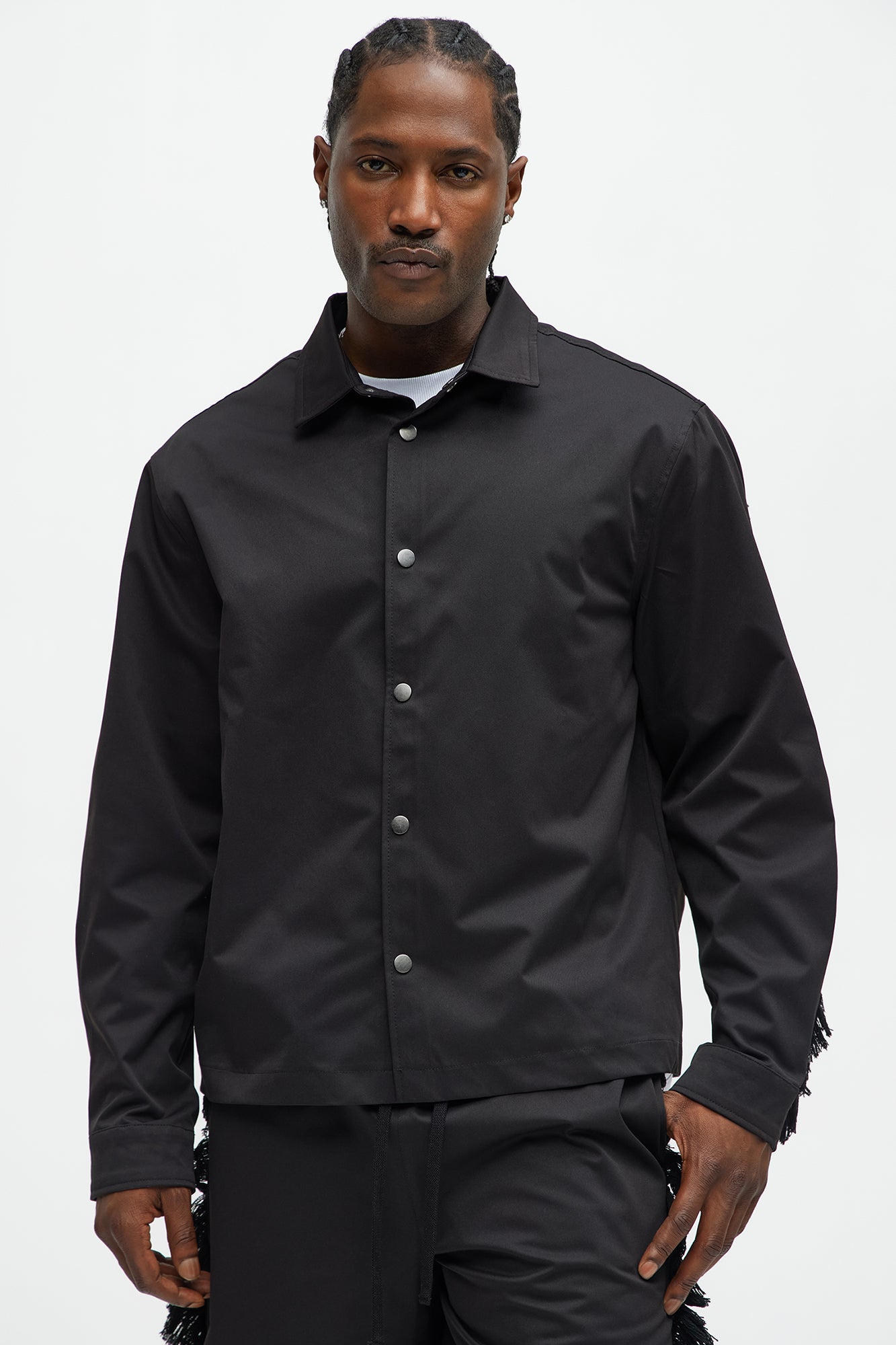 Nowhere Frayed Button Up Shirt