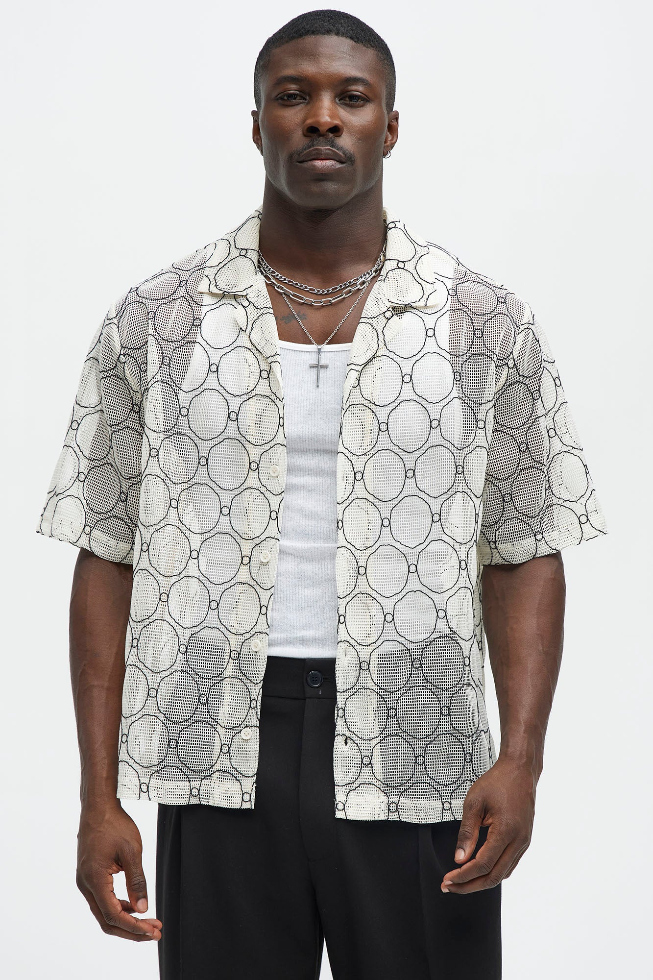 Circles Cuban Mesh Shirt