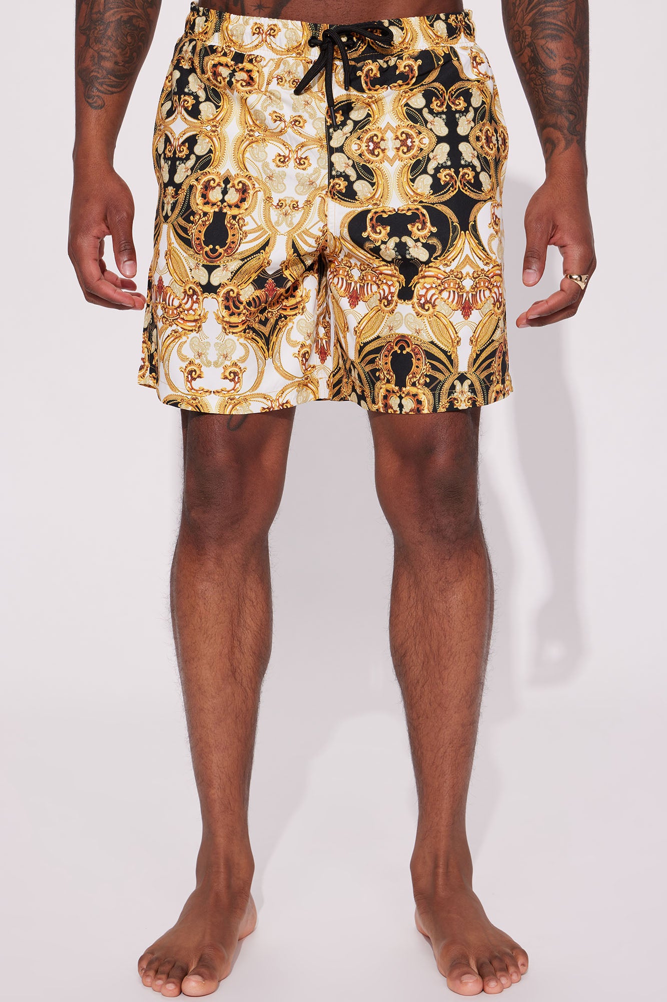 Luxe Baroque Swim Mid Trunk