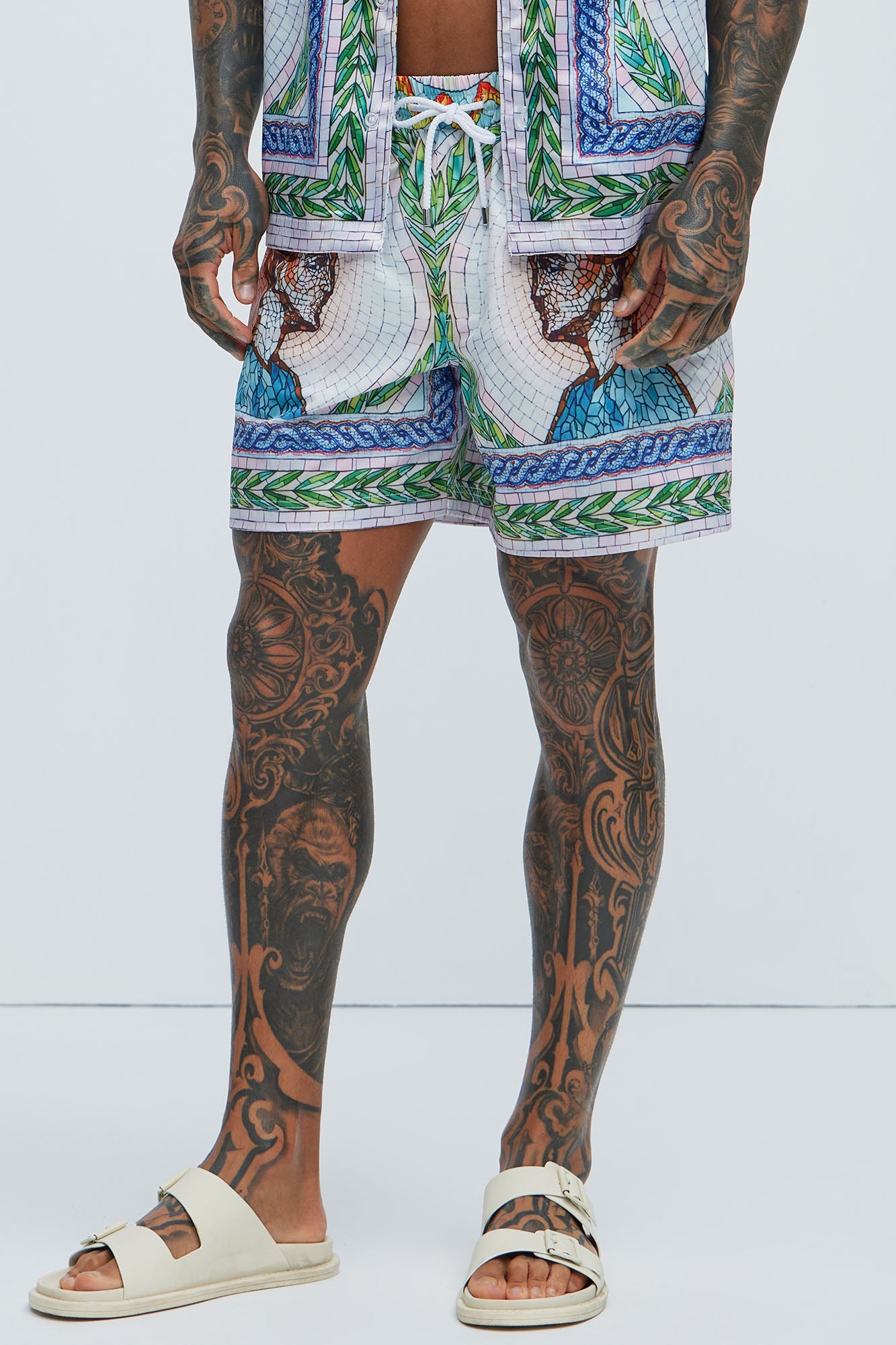 Atherton Mosaic Swim Mid Trunk