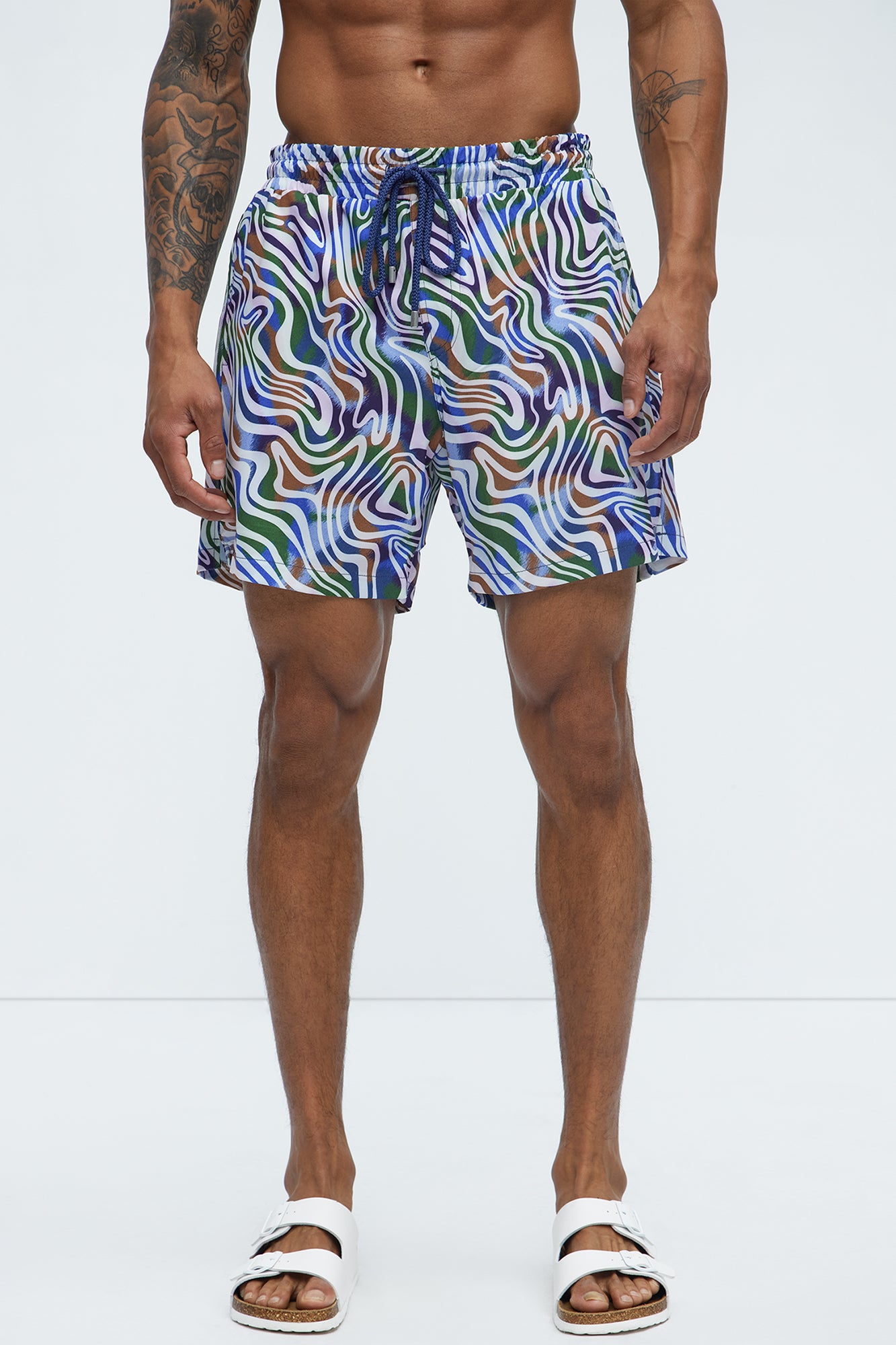 Psychedelic Swirls Swim Mid Trunk