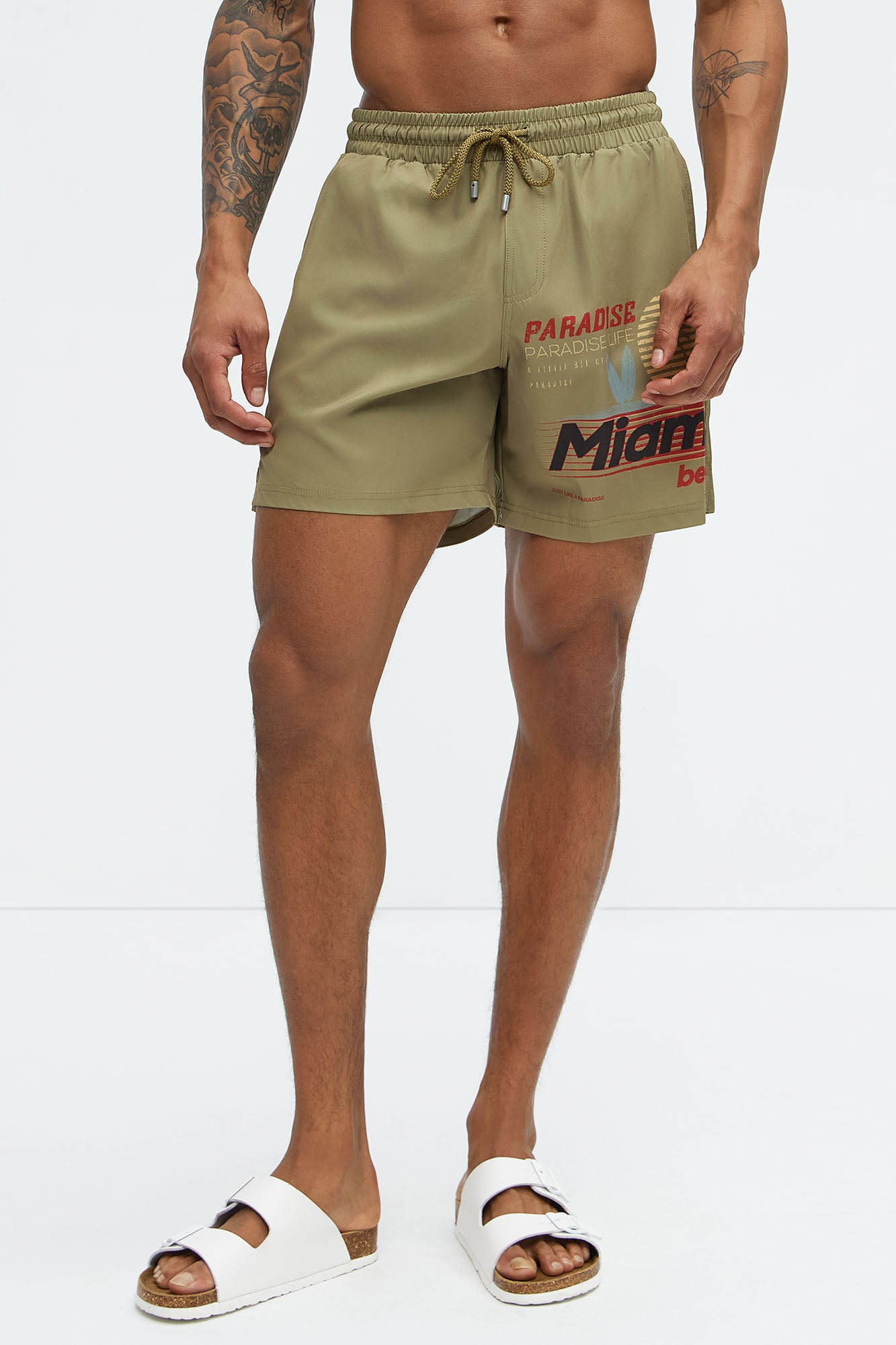 Paradise Life In Miami Swim Mid Trunk