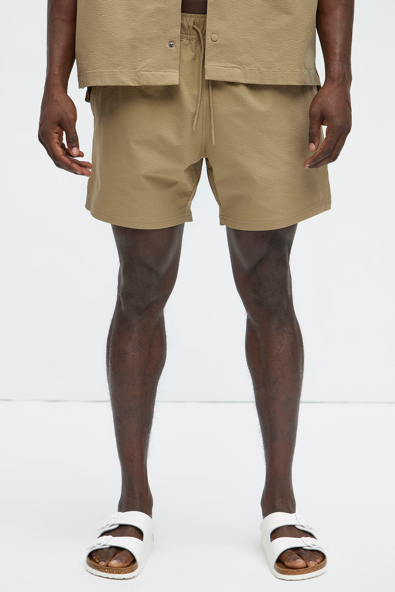 Seersucker Swim Mid Trunk