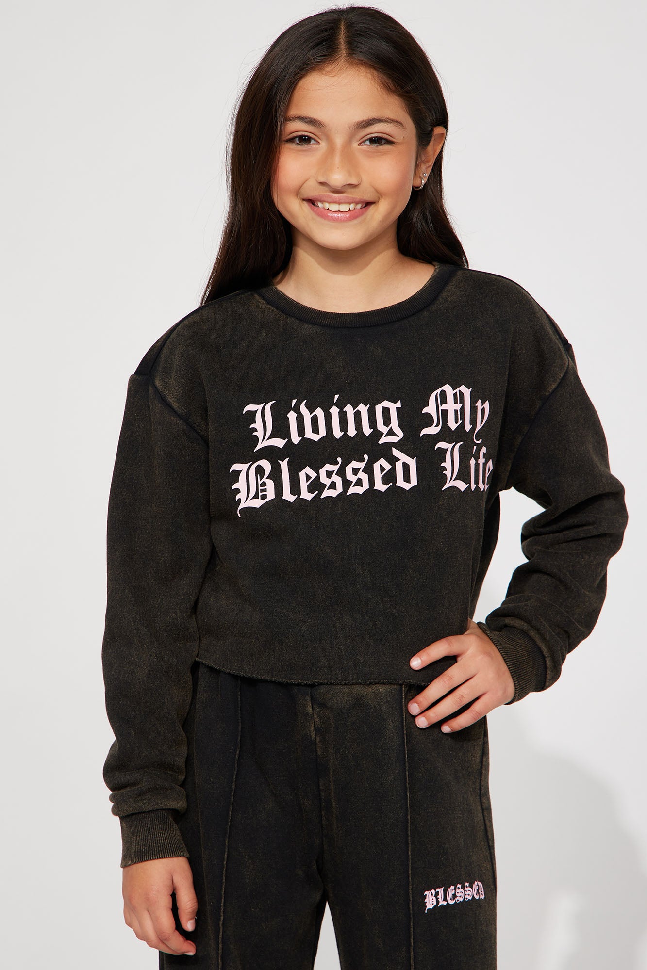 Mini Living My Best Life Crew Neck Sweatshirt