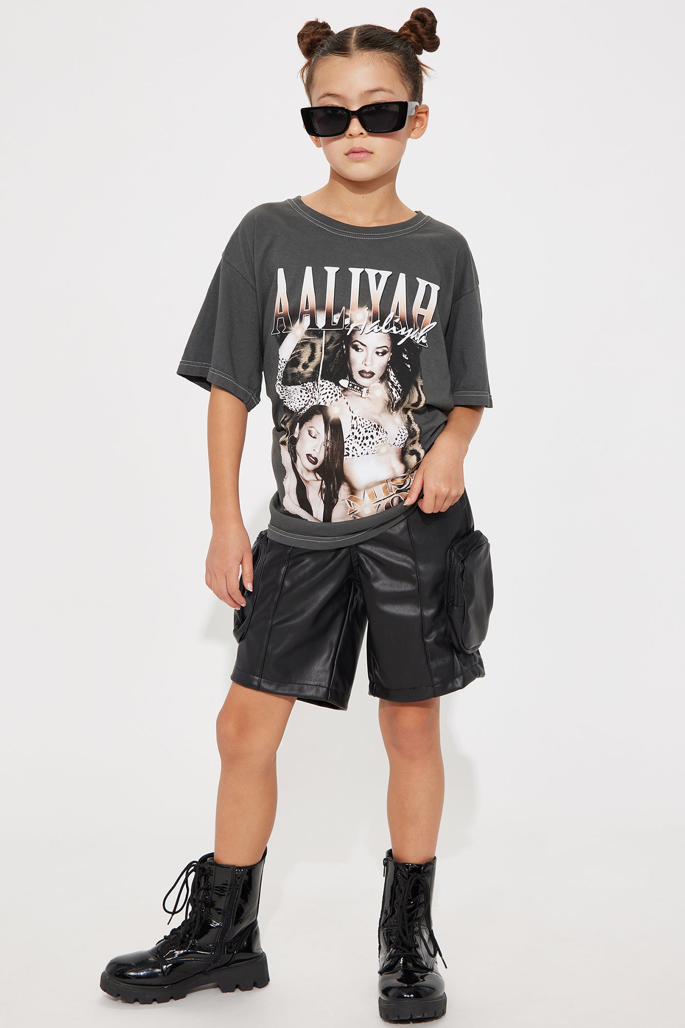 Mini Rebellious Faux Leather Bermuda Short