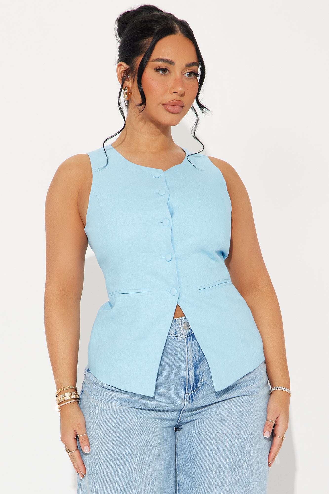 Charleston Linen Vest Top