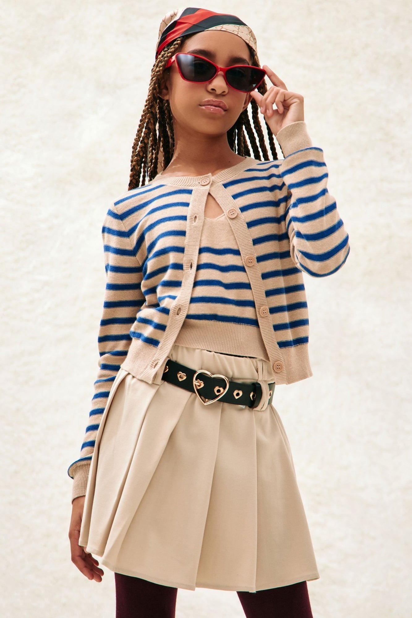 Mini Nobody's Business Belted Pleated Skort