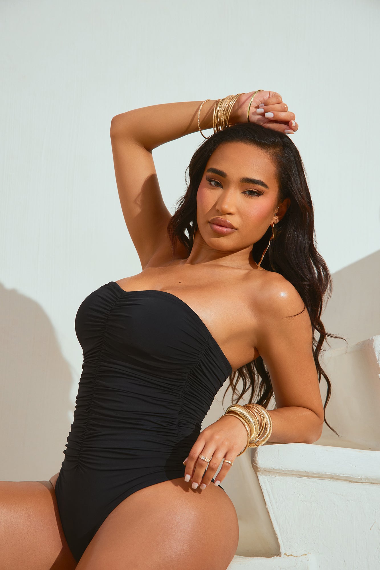 Winnie Ruched 1 Piece Swimsuit
