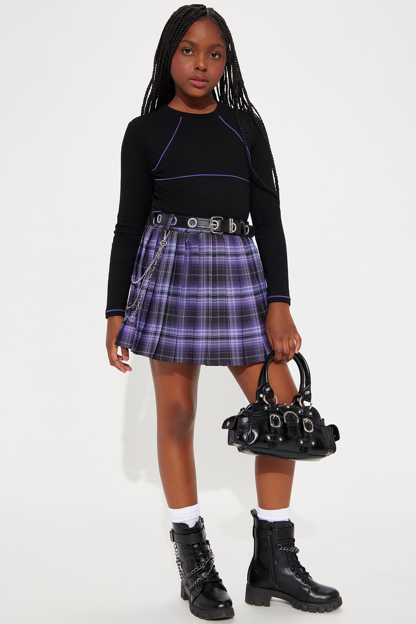 Mini Hayley Plaid Skirt Set