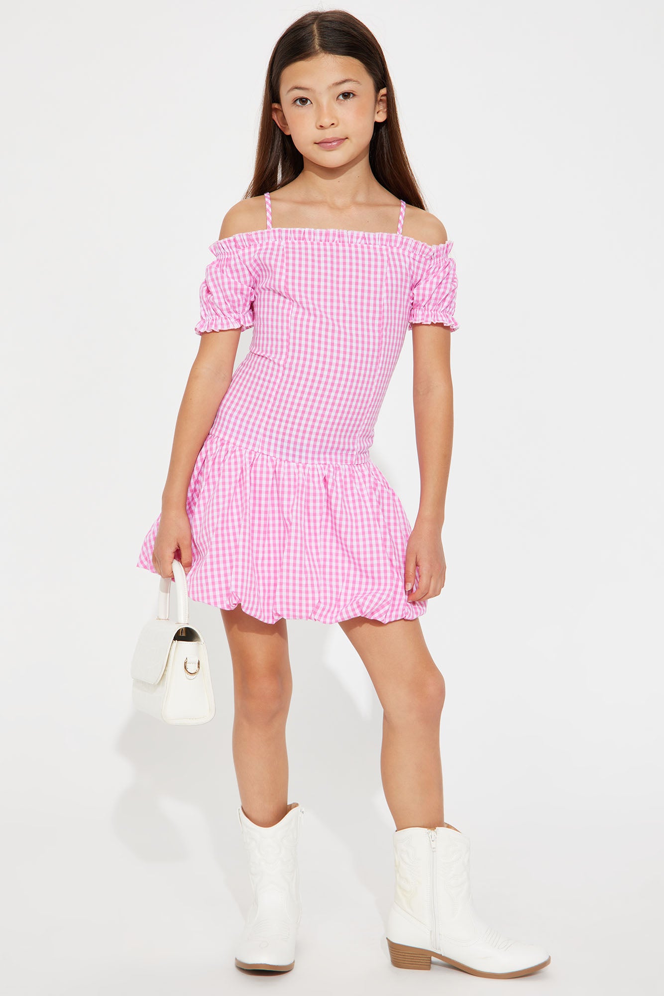 Mini Layla Gingham Bubble Hem Dress