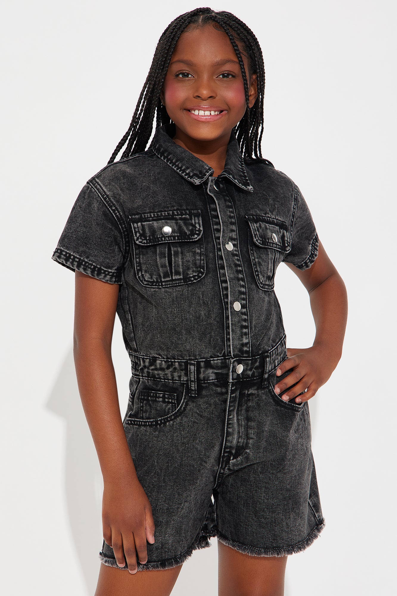 Mini Day At The Pier Denim Romper
