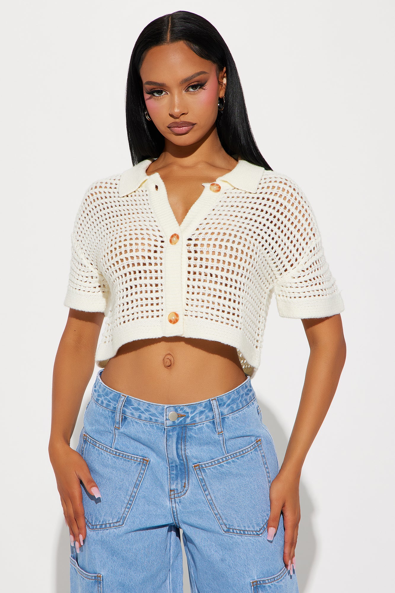 Beach Vibe Crochet Sweater Top