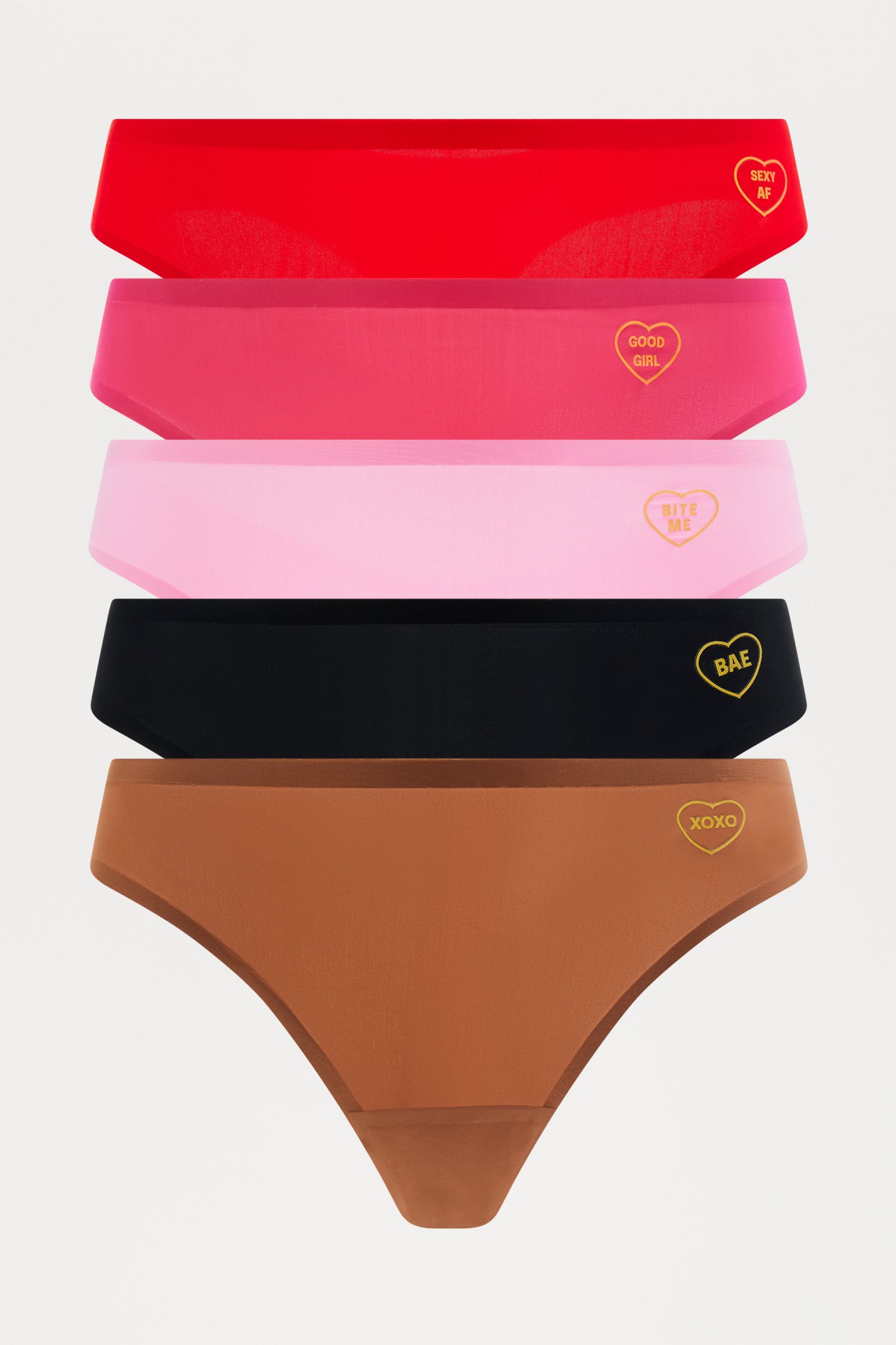 Fashion Nova 5 Pack Thong Heart Gift Box