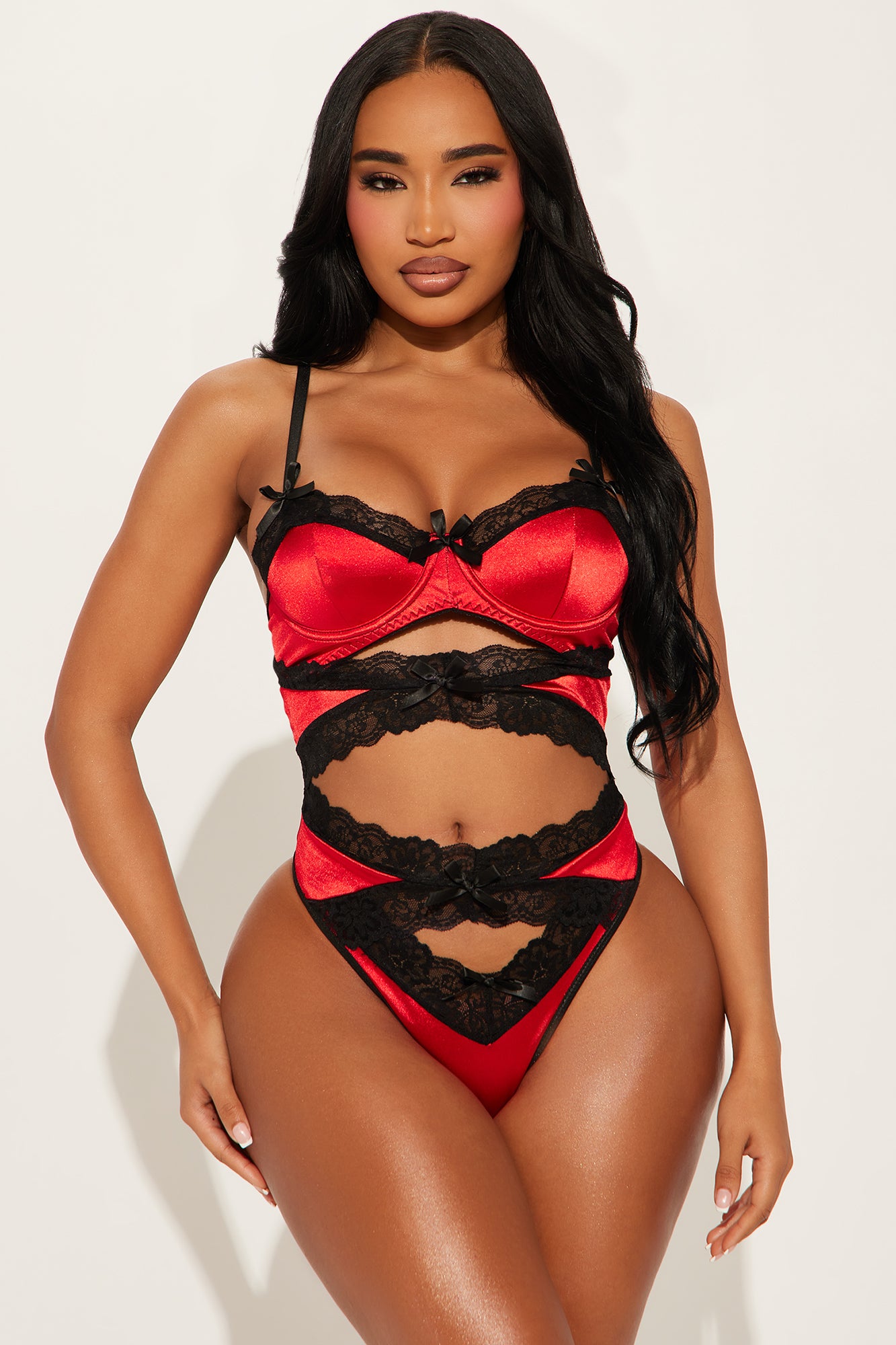 Be Your Fantasy Lace Satin Cut Out Teddy