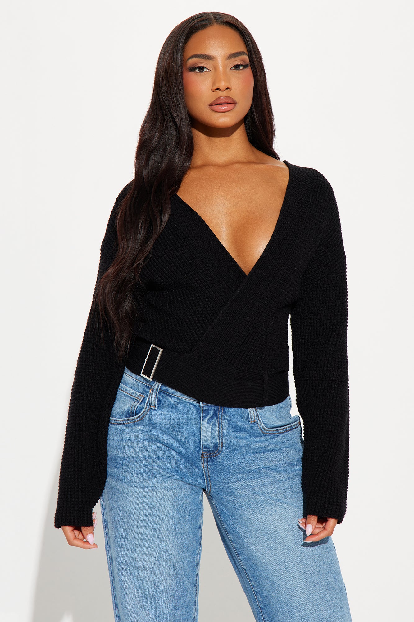 Falling In Love Surplice Sweater