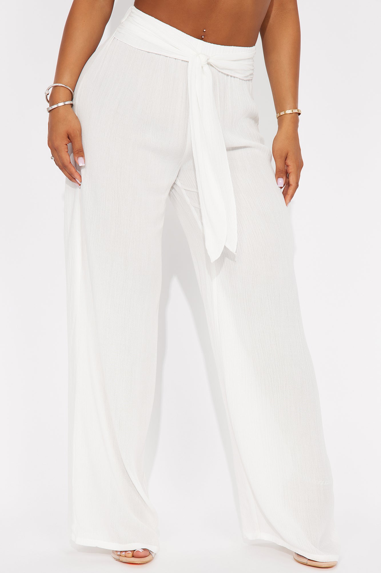 Breezy Paradise Linen Tie Waist Cover Up Pants
