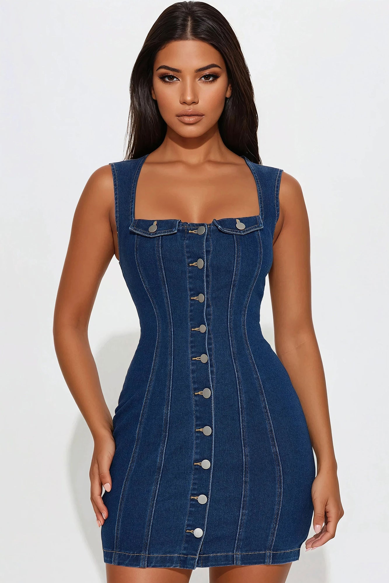 Cant Handle Me Stretch Denim Mini Dress