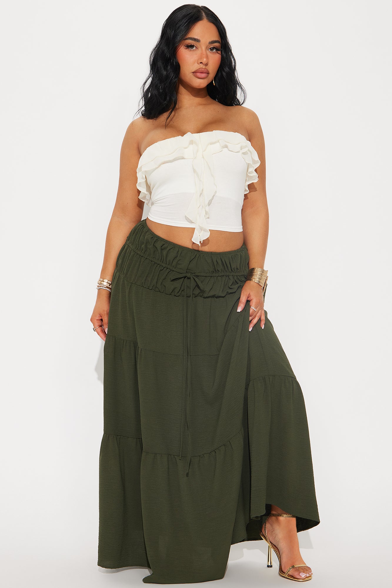 Meredith Tiered Airflow Midi Skirt