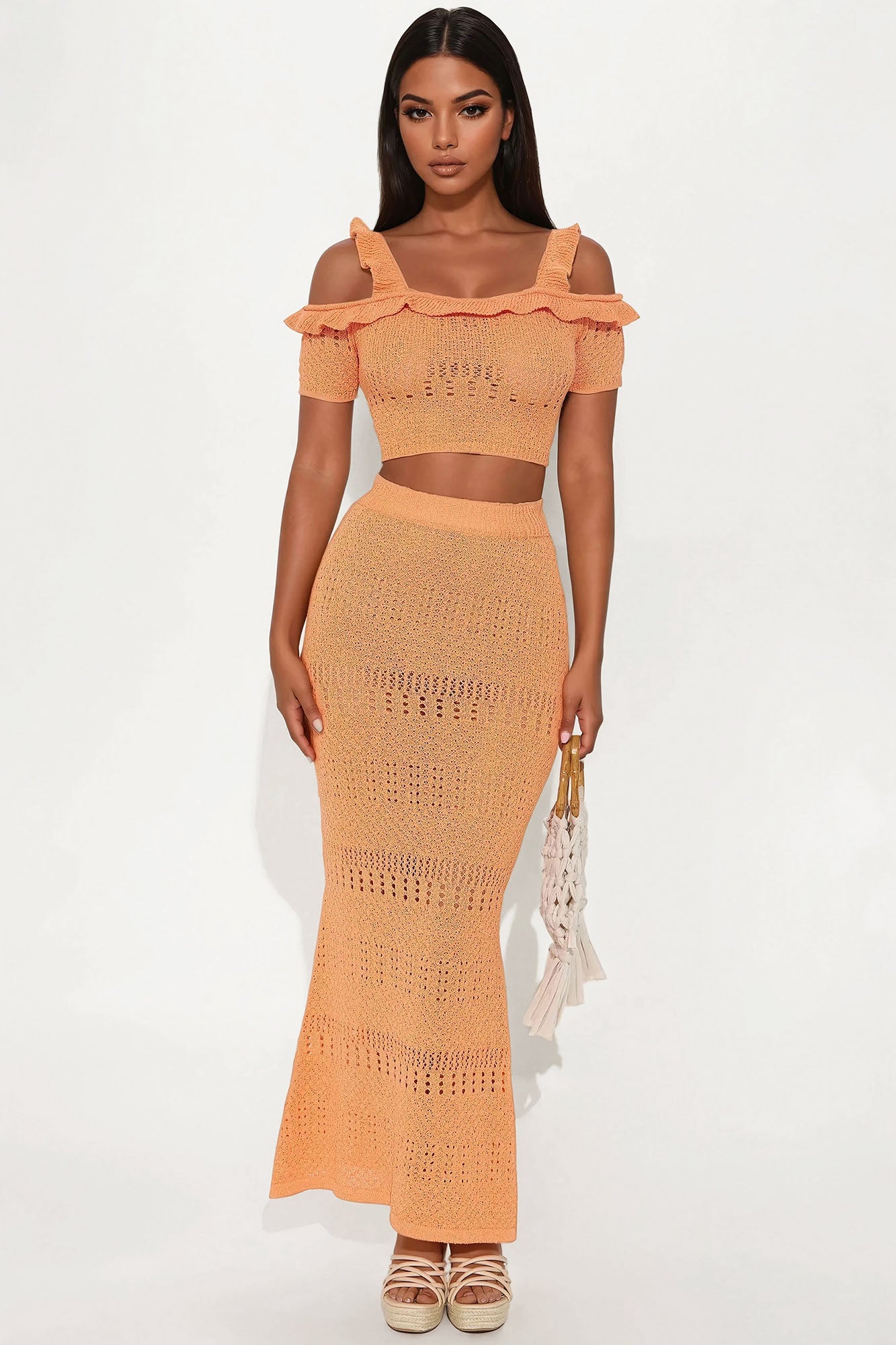 Cindy Crochet Maxi Skirt Set