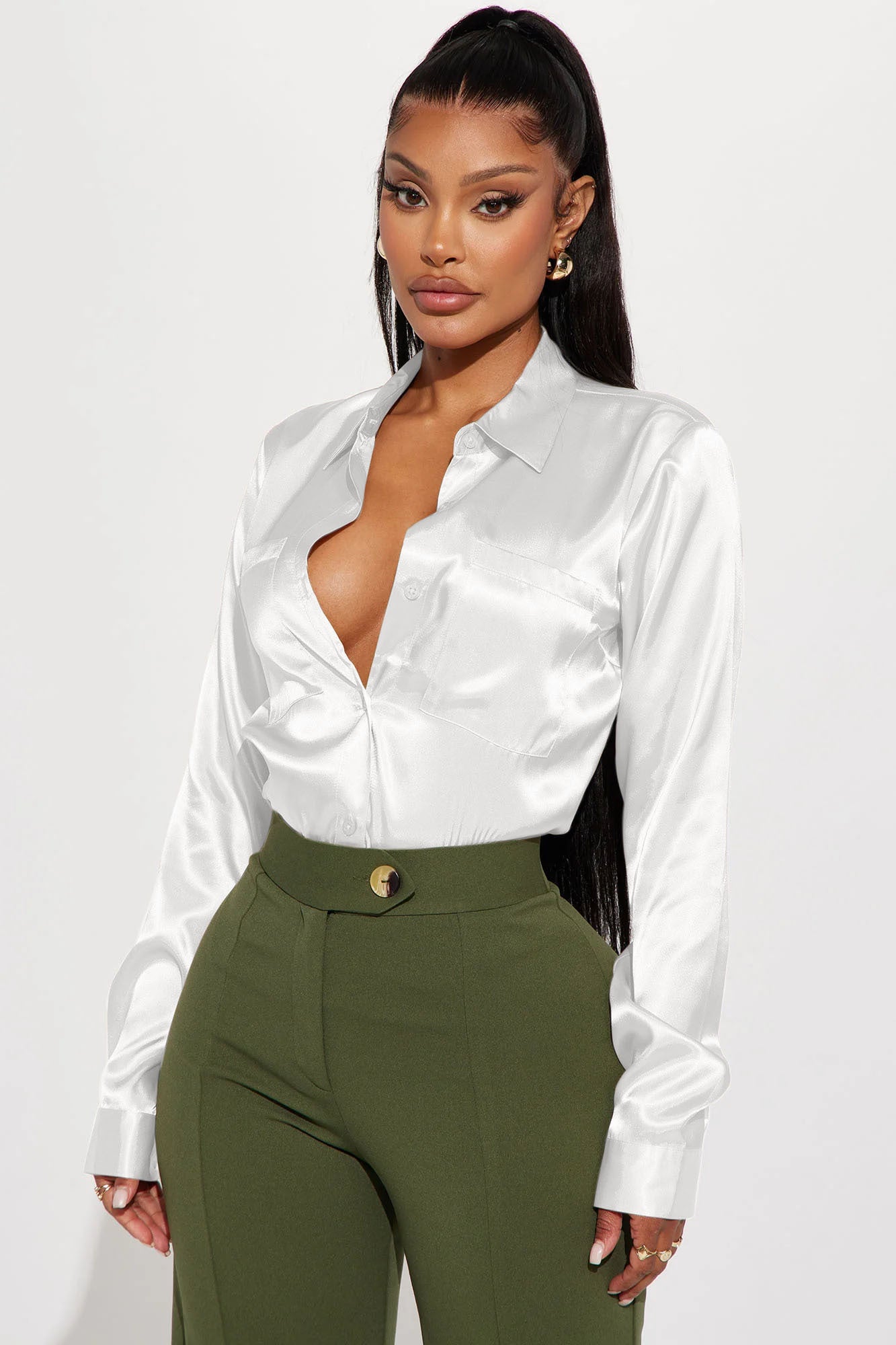 You Better Work Satin Shirt