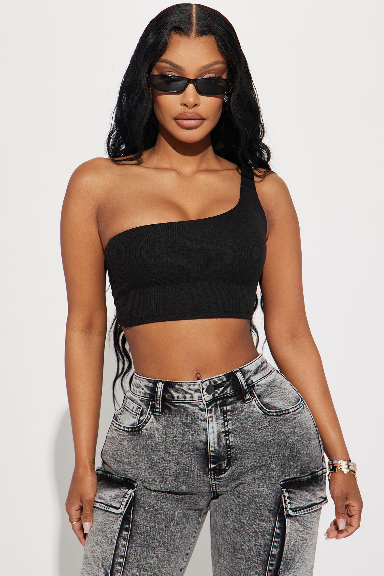 Last Call One Shoulder Crop Top