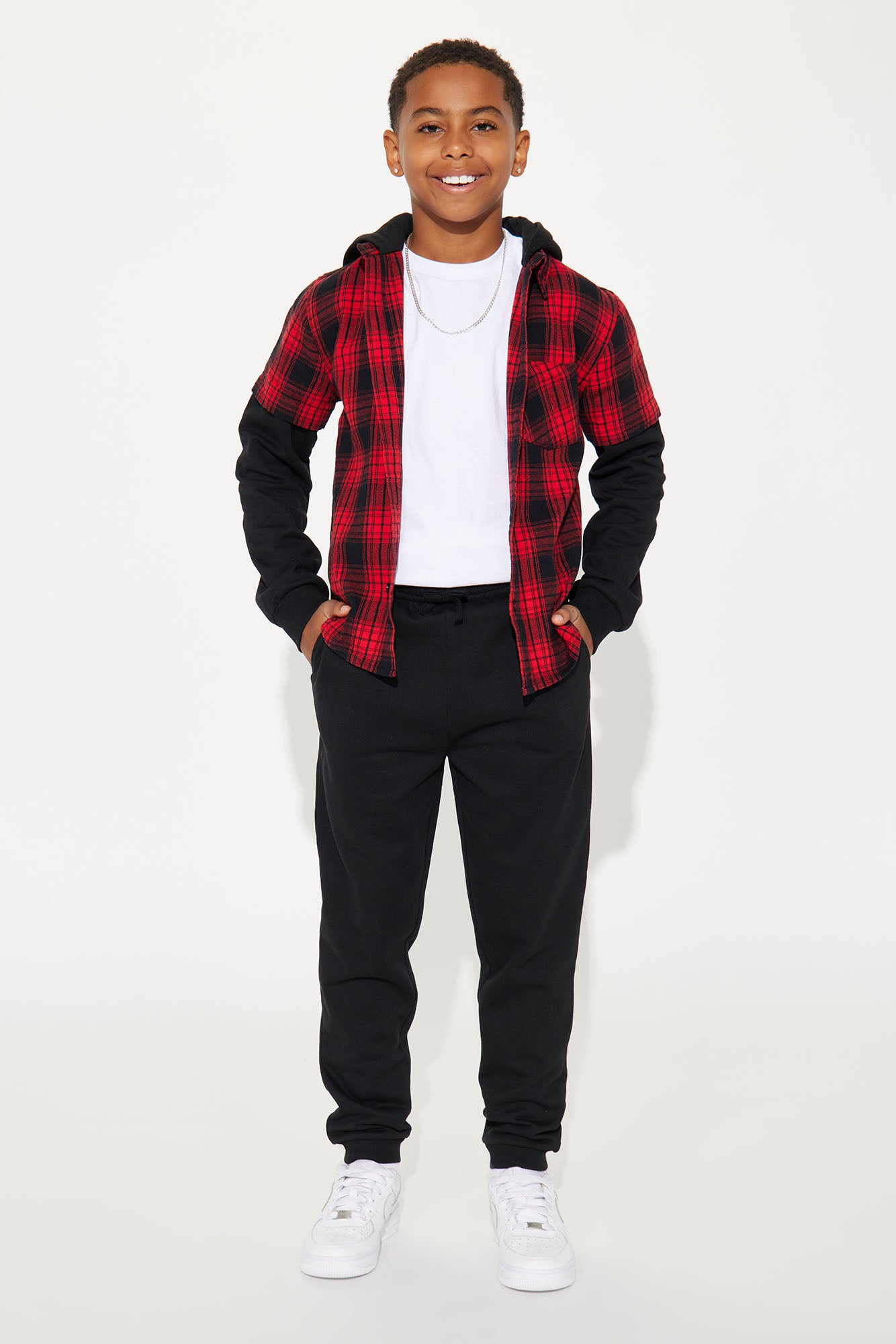 Mini Hooded Long Sleeve Flannel Set
