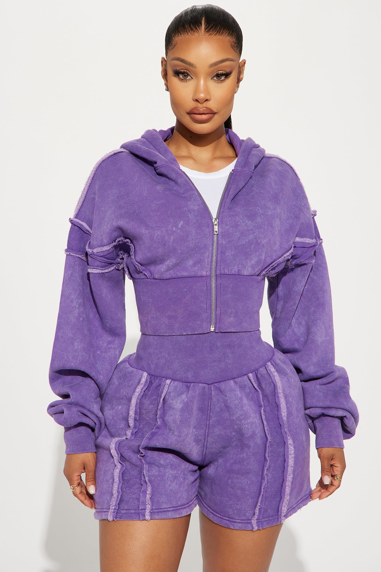 Kamaya Washed Cropped Fleece Hoodie