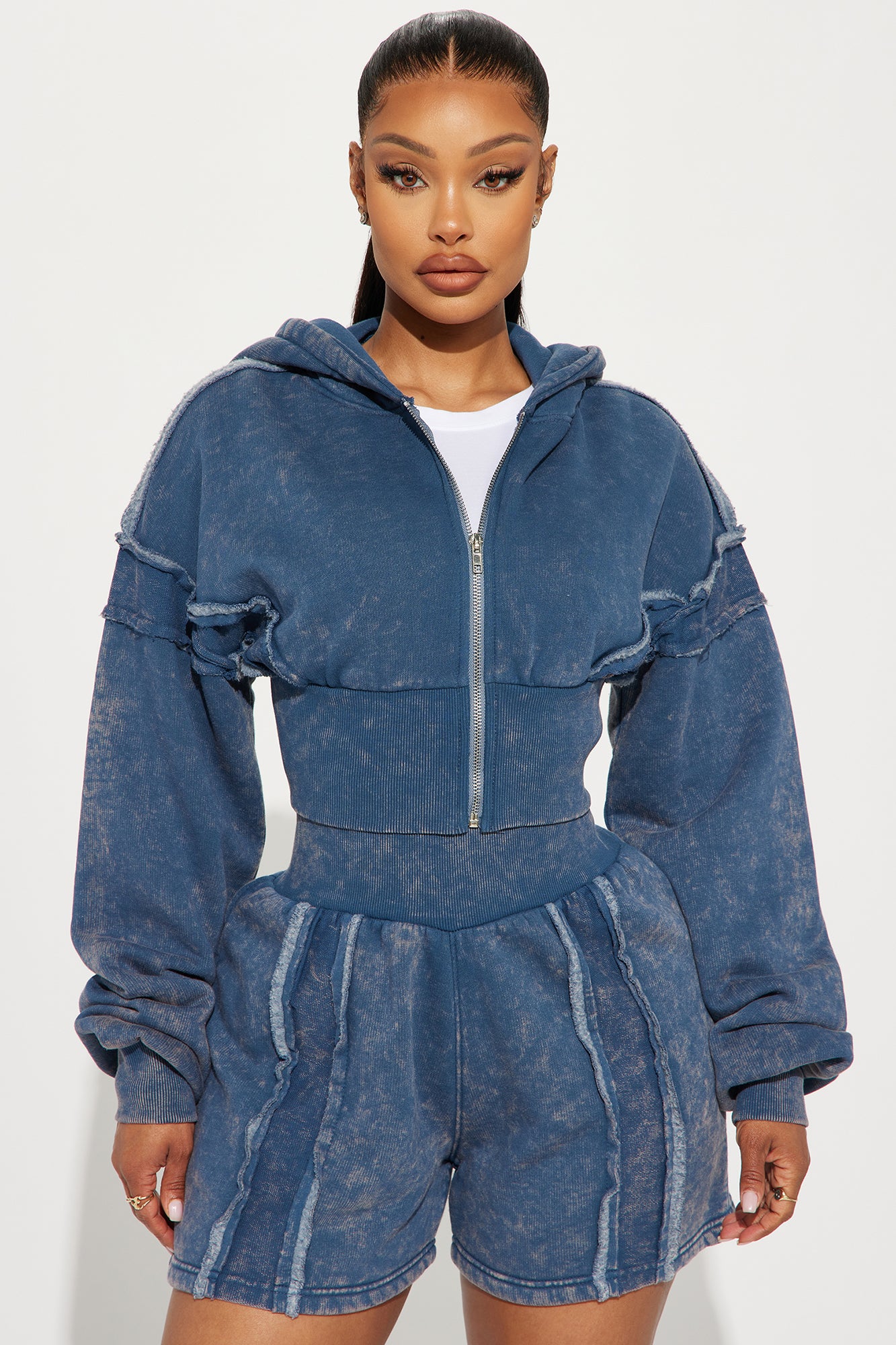 Kamaya Washed Cropped Fleece Hoodie