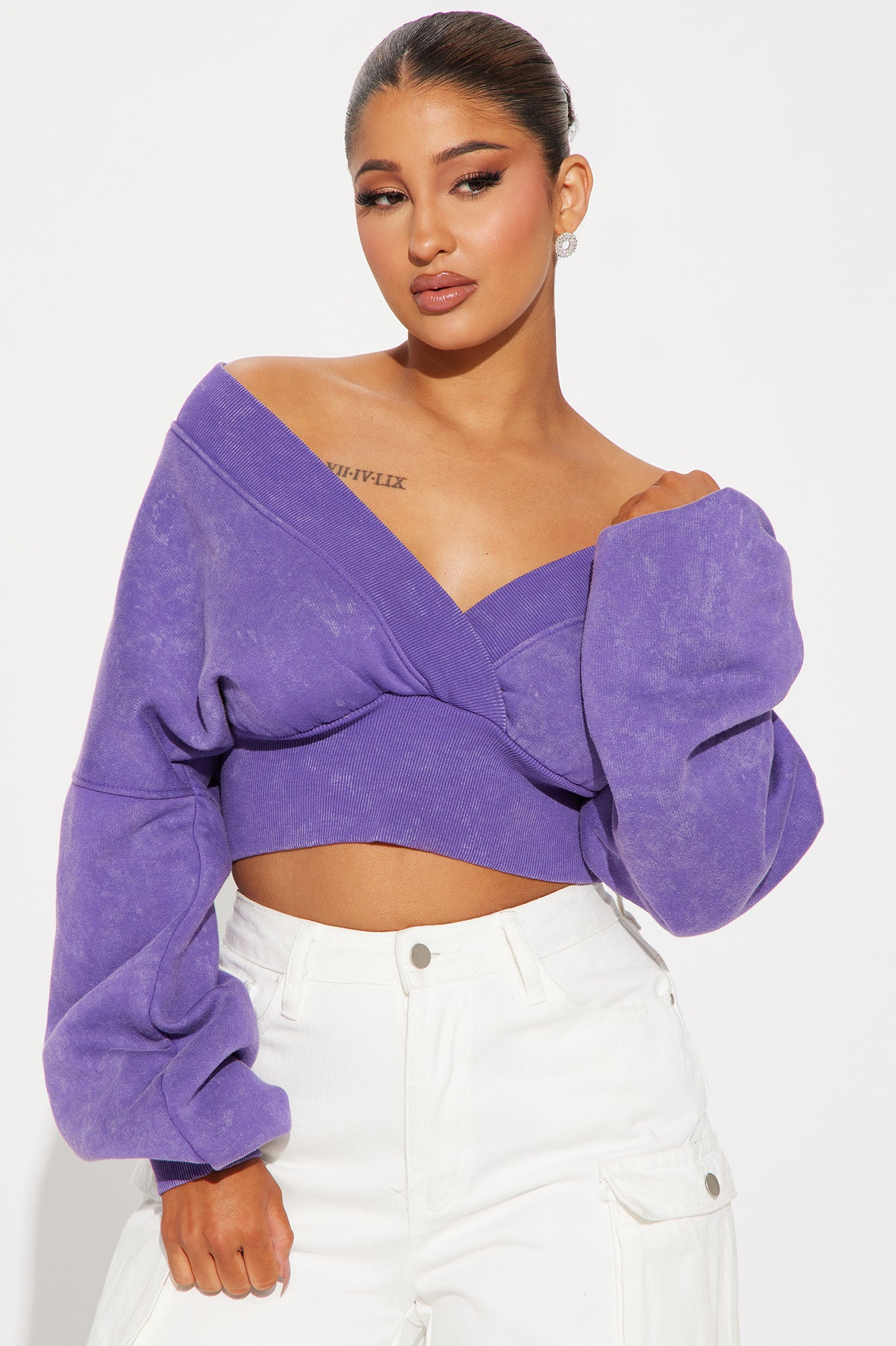 Amara Fleece Off Shoulder Sweatshirt