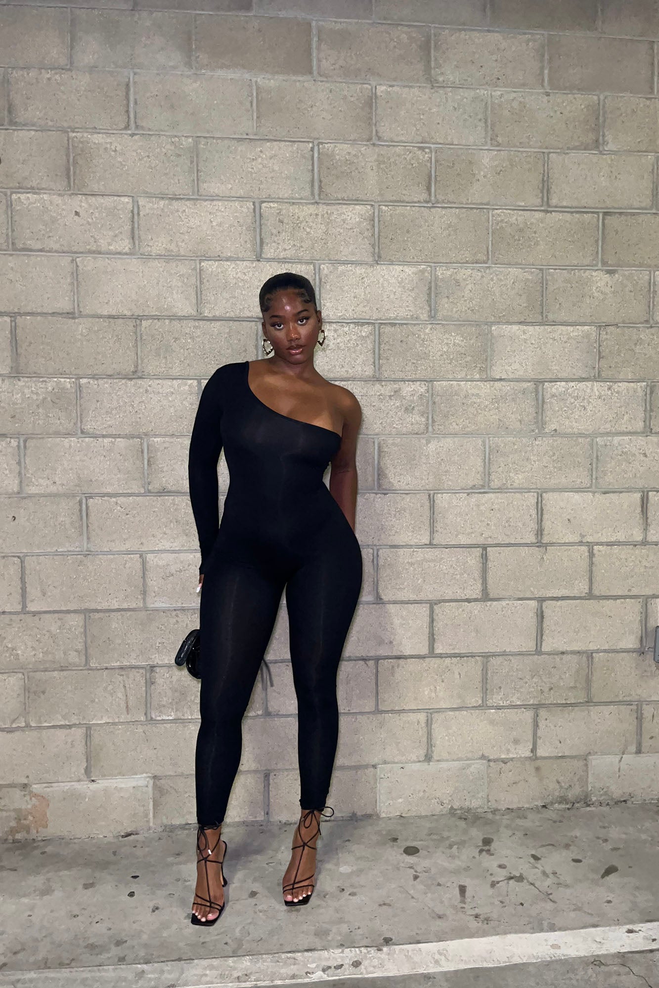 Nova Season Long Sleeve One Shoulder Jumpsuit
