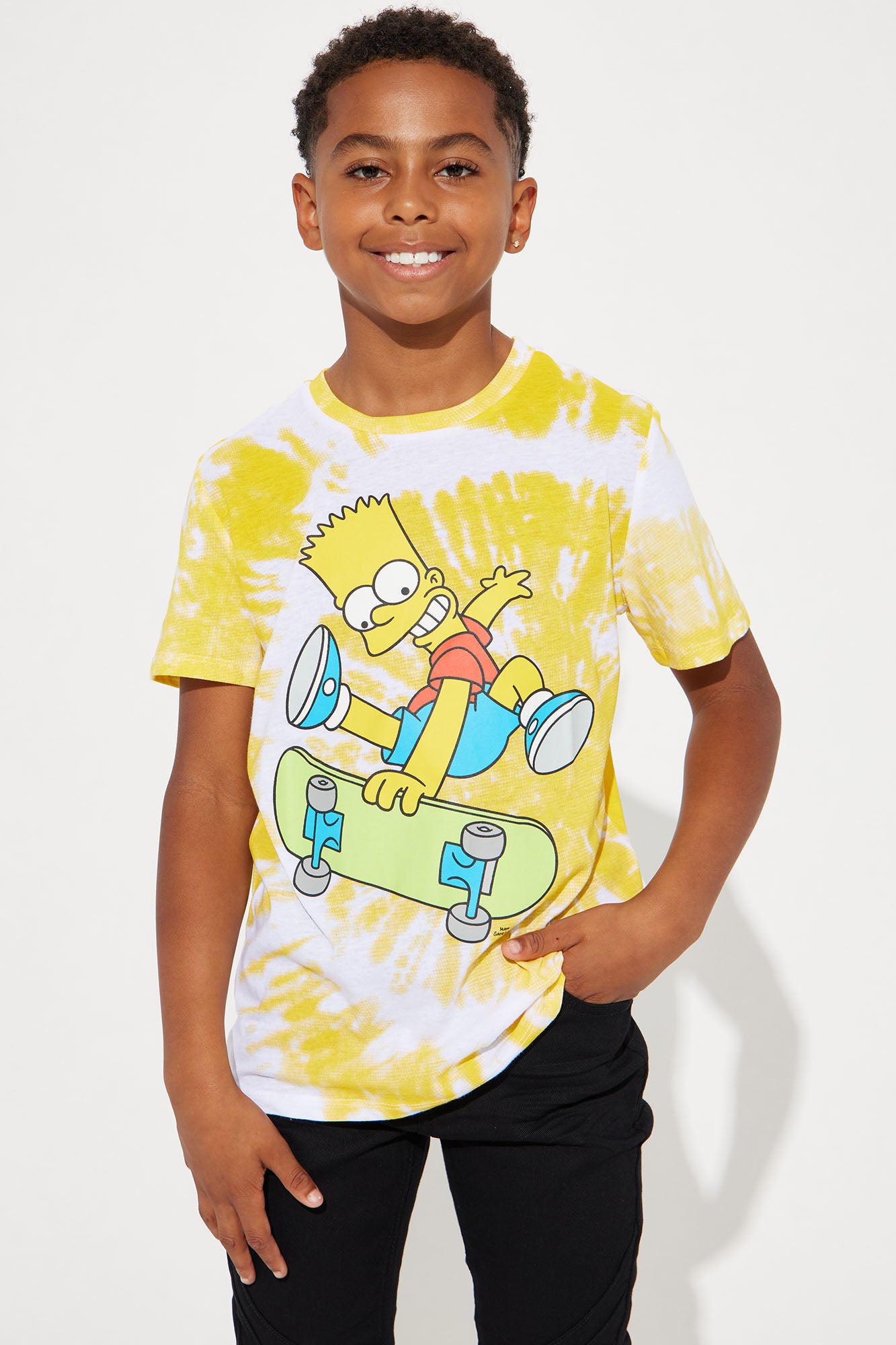 Mini Bart Simpson In Action Tie Dye Tee