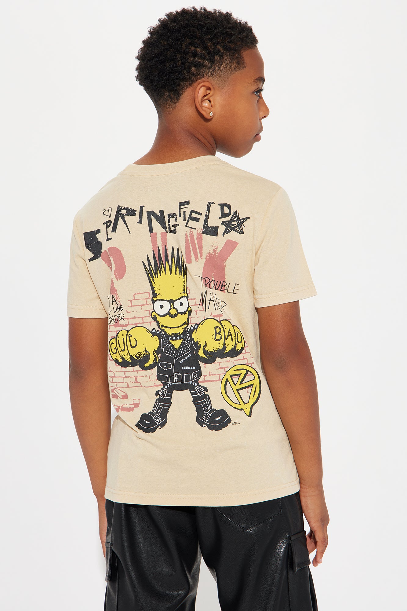 Mini Bart Simpson Punk Front & Back Short Sleeve Tee